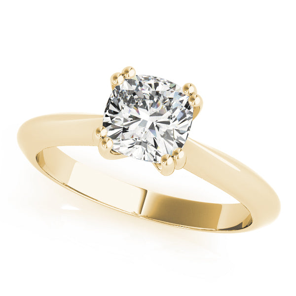 Brilliant Double Prong Engagement Ring Cushion Diamond Engagement Ring in 10K/14K gold and platinum with certified lab-grown or natural diamonds