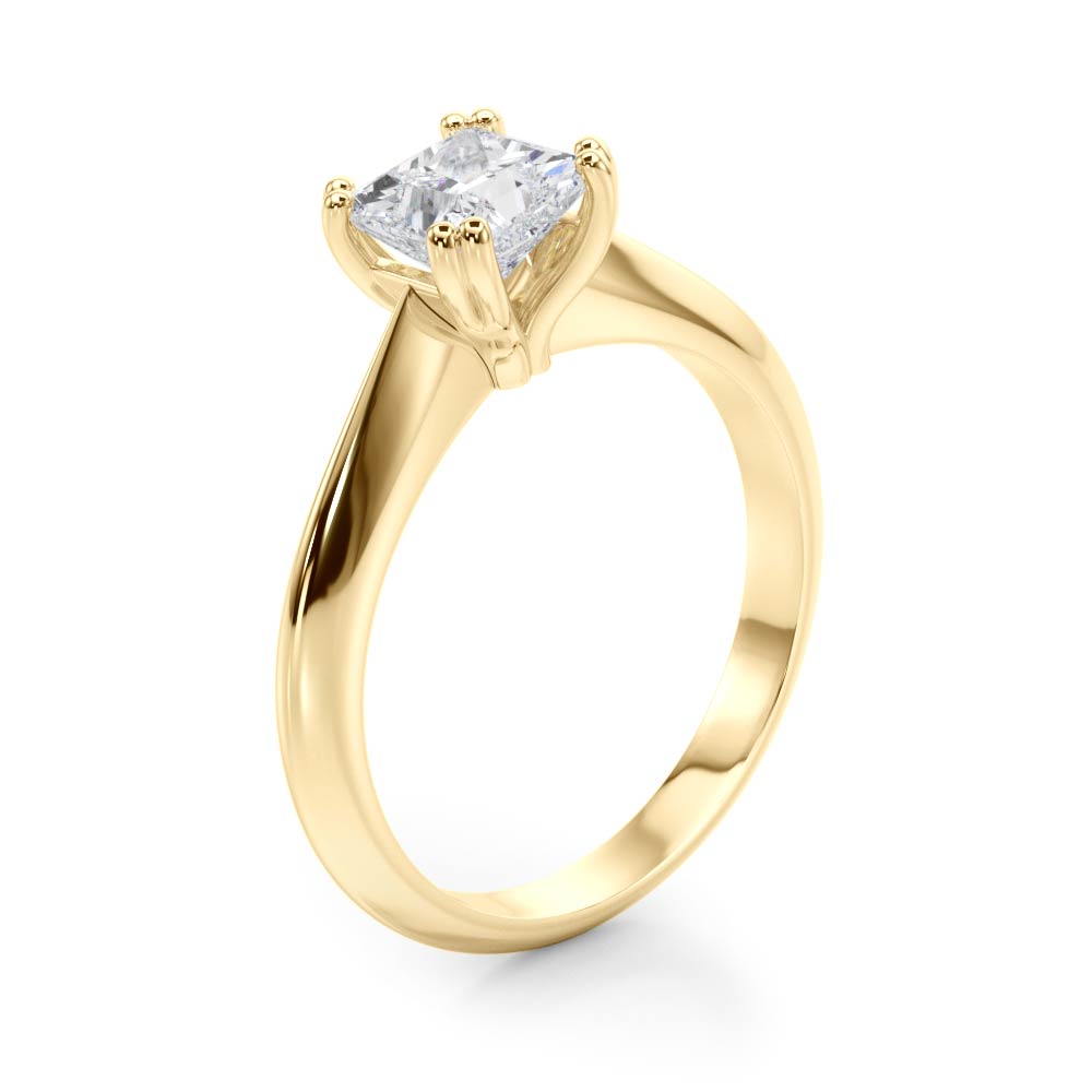 Brilliant Double Prong Engagement Ring Cushion Diamond Engagement Ring in 10K/14K gold and platinum with certified lab-grown or natural diamonds
