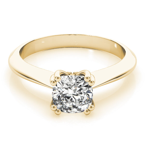 Brilliant Double Prong Engagement Ring Cushion Diamond Engagement Ring in 10K/14K gold and platinum with certified lab-grown or natural diamonds