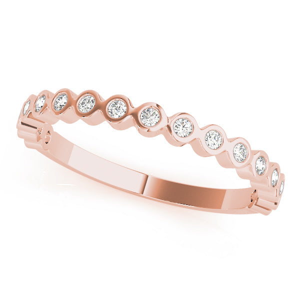 Stackable Bezel Set Half Eternity Ring in Gold & Platinum