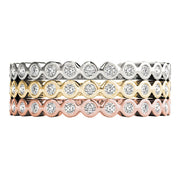 Stackable Bezel Set Half Eternity Ring in Gold & Platinum