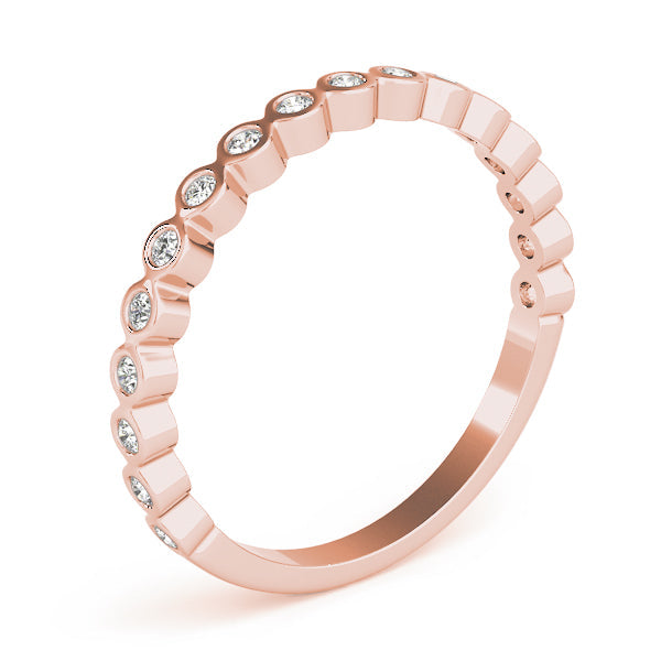 Stackable Bezel Set Half Eternity Ring in Gold & Platinum
