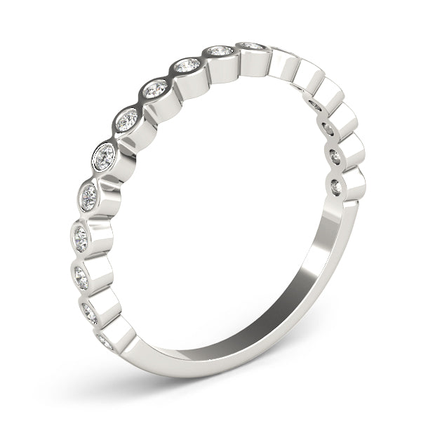 Stackable Bezel Set Half Eternity Ring in Gold & Platinum