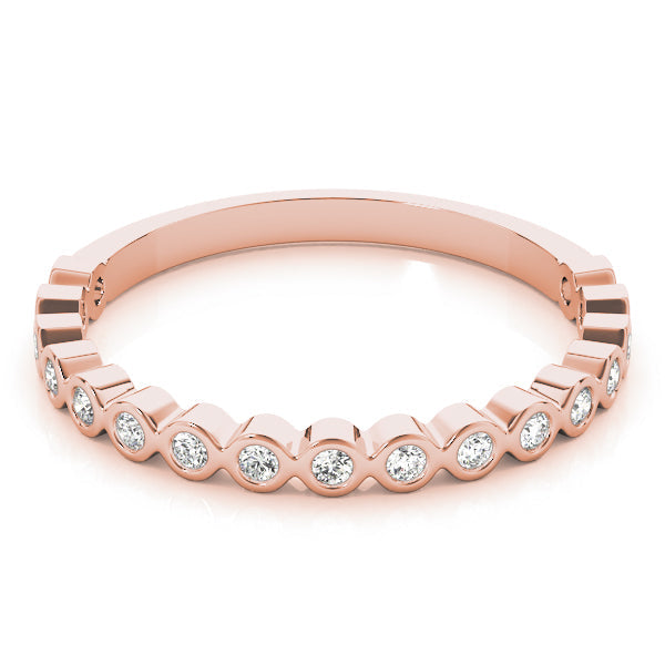 Stackable Bezel Set Half Eternity Ring in Gold & Platinum