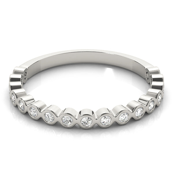 Stackable Bezel Set Half Eternity Ring in Gold & Platinum