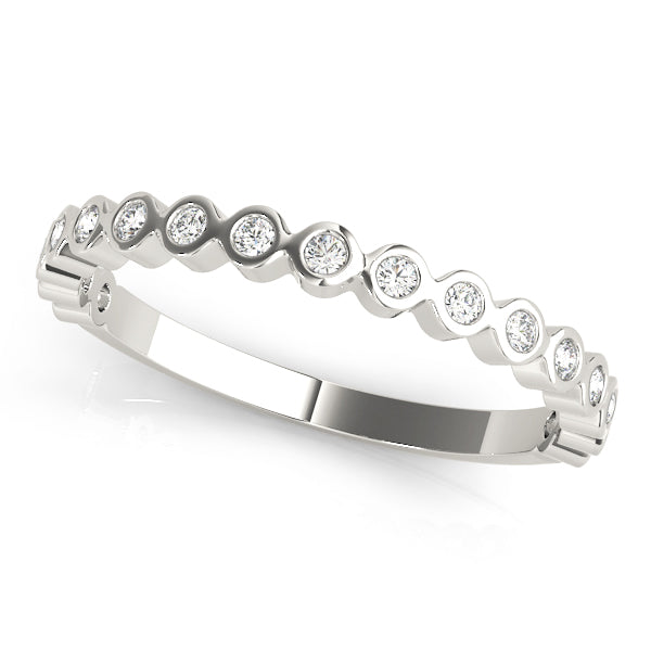Stackable Bezel Set Half Eternity Ring in Gold & Platinum