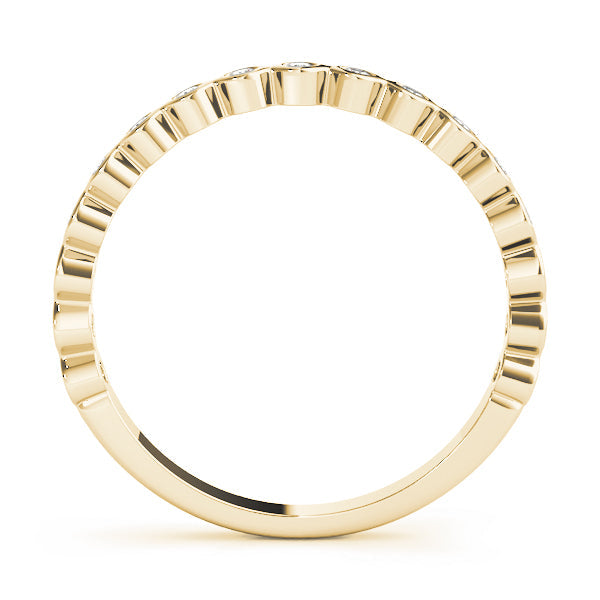 Stackable Bezel Set Half Eternity Ring in Gold & Platinum