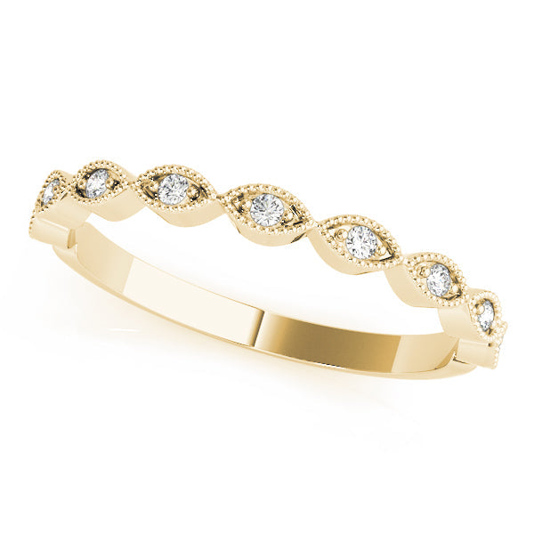 Marquise Shaped Stackable Half Eternity Ring in 10K/14K gold and platinum with certified lab-grown or natural diamonds