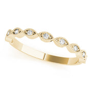 Marquise Shaped Stackable Half Eternity Ring in 10K/14K gold and platinum with certified lab-grown or natural diamonds