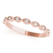 Marquise Shaped Stackable Half Eternity Ring in Gold & Platinum