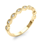 Marquise Shaped Stackable Half Eternity Ring in Gold & Platinum