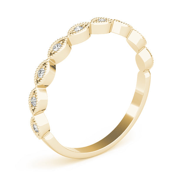 Marquise Shaped Stackable Half Eternity Ring in Gold & Platinum