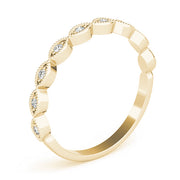 Marquise Shaped Stackable Half Eternity Ring in Gold & Platinum