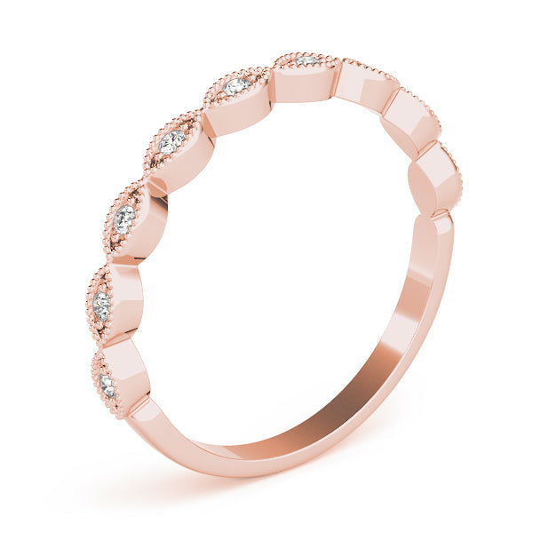 Marquise Shaped Stackable Half Eternity Ring in Gold & Platinum