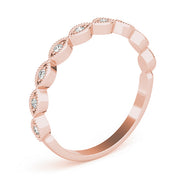 Marquise Shaped Stackable Half Eternity Ring in Gold & Platinum