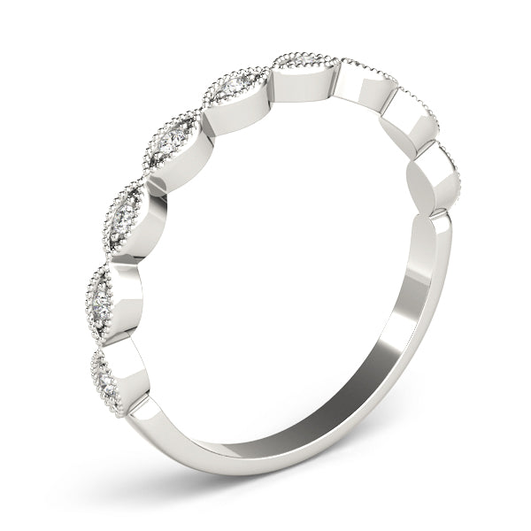 Marquise Shaped Stackable Half Eternity Ring in Gold & Platinum