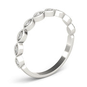 Marquise Shaped Stackable Half Eternity Ring in Gold & Platinum