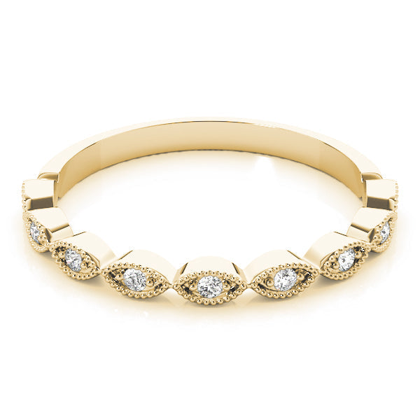 Marquise Shaped Stackable Half Eternity Ring in Gold & Platinum