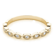 Marquise Shaped Stackable Half Eternity Ring in Gold & Platinum