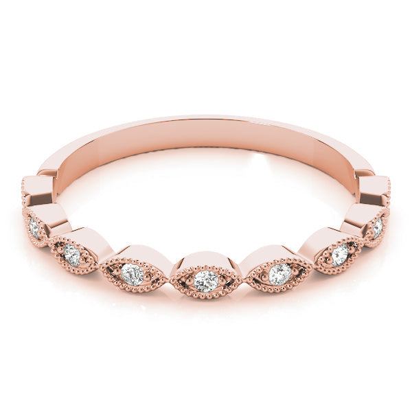 Marquise Shaped Stackable Half Eternity Ring in Gold & Platinum