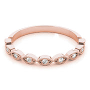 Marquise Shaped Stackable Half Eternity Ring in Gold & Platinum