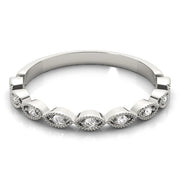 Marquise Shaped Stackable Half Eternity Ring in Gold & Platinum