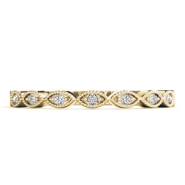 Marquise Shaped Stackable Half Eternity Ring in Gold & Platinum