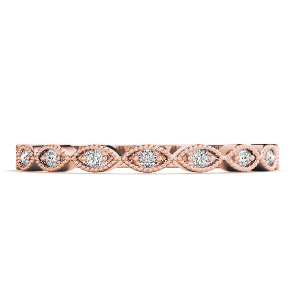 Marquise Shaped Stackable Half Eternity Ring in Gold & Platinum
