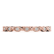 Marquise Shaped Stackable Half Eternity Ring in Gold & Platinum
