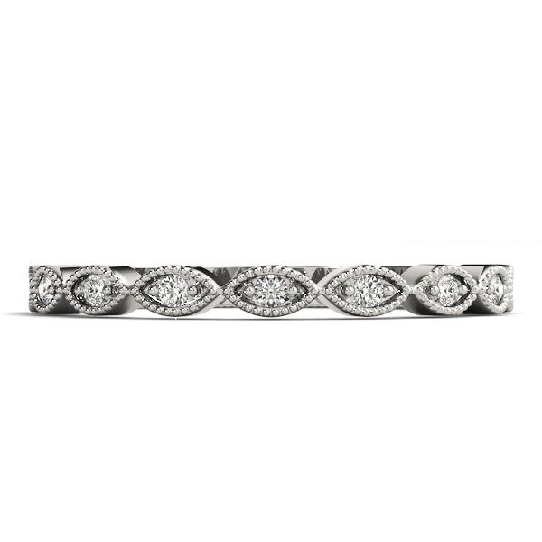 Marquise Shaped Stackable Half Eternity Ring in Gold & Platinum