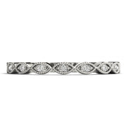 Marquise Shaped Stackable Half Eternity Ring in Gold & Platinum