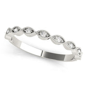 Marquise Shaped Stackable Half Eternity Ring in Gold & Platinum