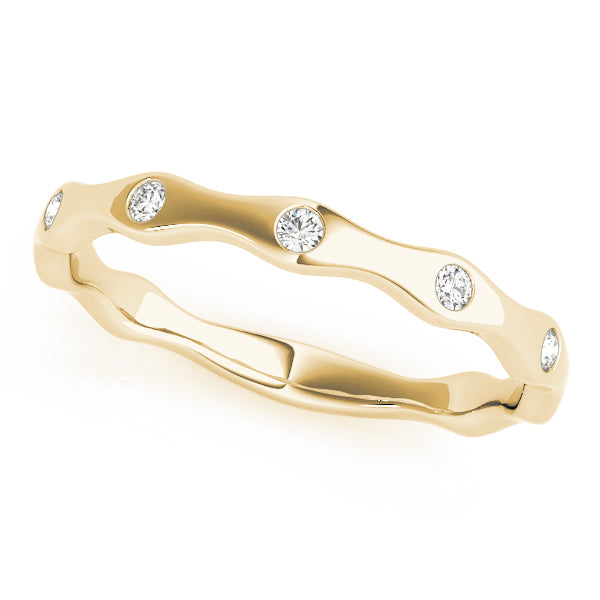 Bezel Set Stackable Half Eternity Ring in 10K/14K gold and platinum with certified lab-grown or natural diamonds