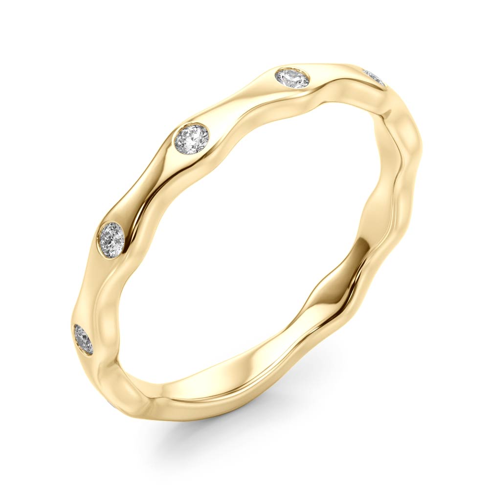 Bezel Set Stackable Half Eternity Ring in Gold & Platinum