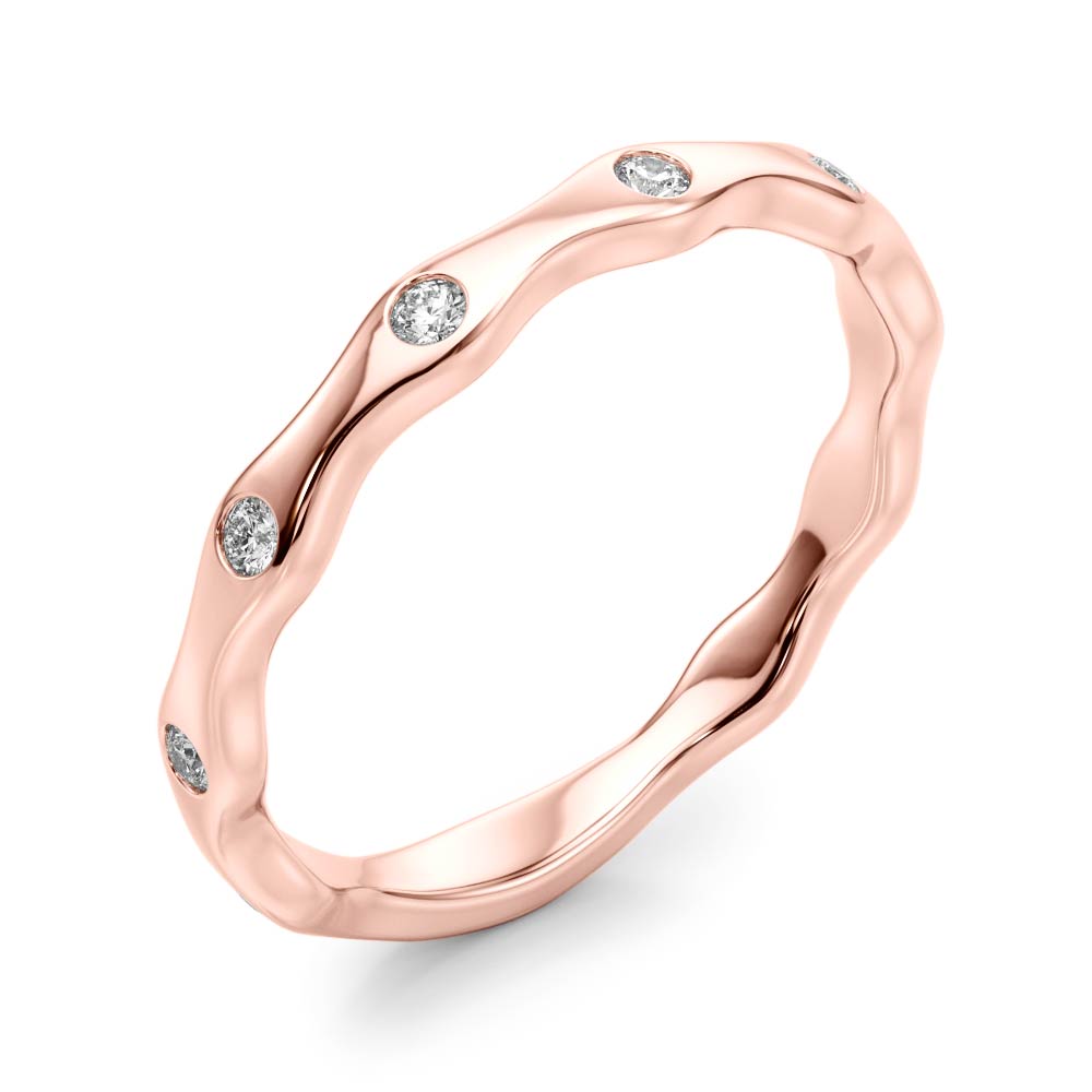 Bezel Set Stackable Half Eternity Ring in Gold & Platinum