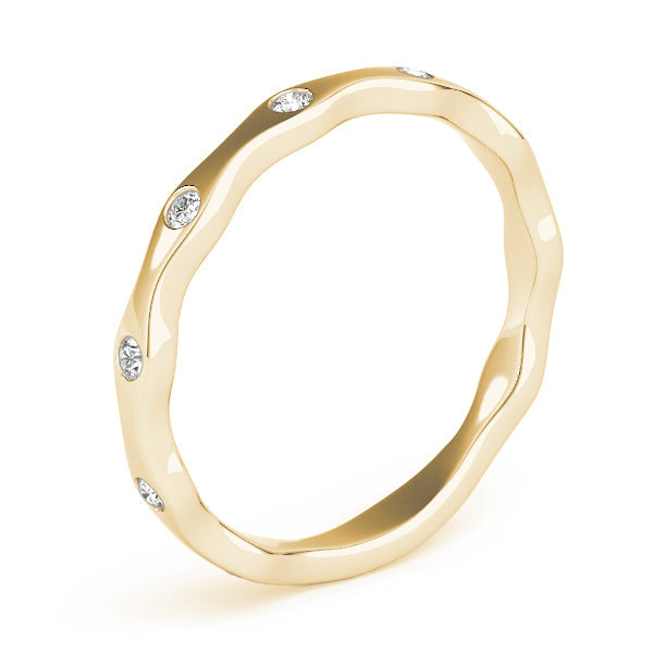 Bezel Set Stackable Half Eternity Ring in Gold & Platinum