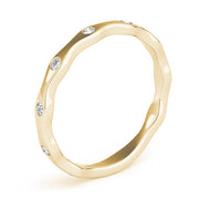 Bezel Set Stackable Half Eternity Ring in Gold & Platinum