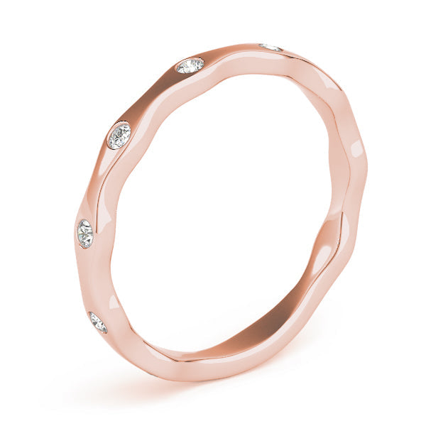 Bezel Set Stackable Half Eternity Ring in Gold & Platinum