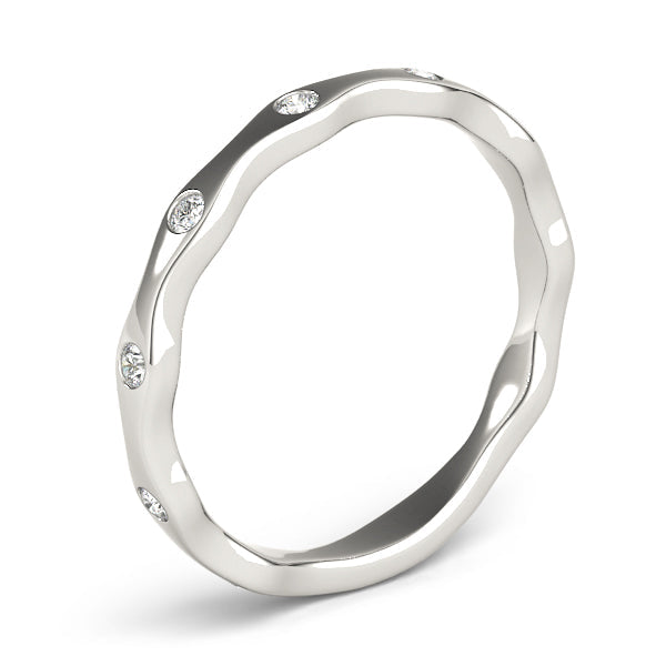 Bezel Set Stackable Half Eternity Ring in Gold & Platinum