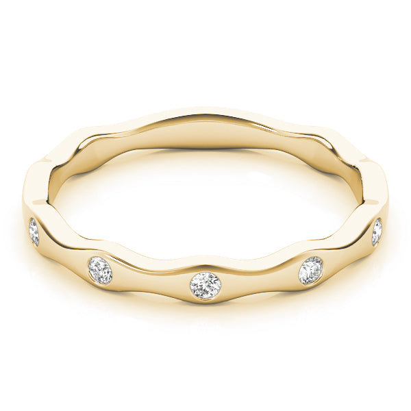 Bezel Set Stackable Half Eternity Ring in Gold & Platinum
