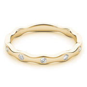 Bezel Set Stackable Half Eternity Ring in Gold & Platinum