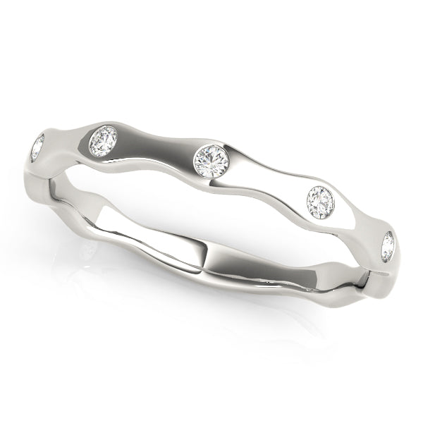 Bezel Set Stackable Half Eternity Ring in Gold & Platinum