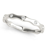 Bezel Set Stackable Half Eternity Ring in Gold & Platinum