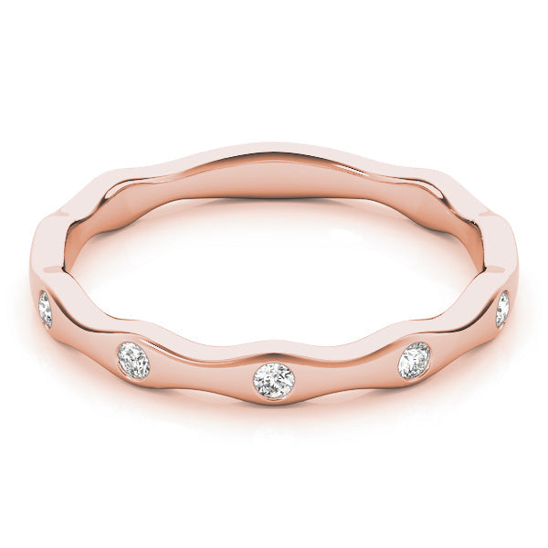 Bezel Set Stackable Half Eternity Ring in Gold & Platinum