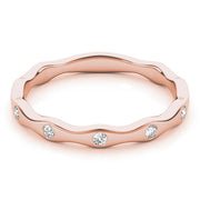 Bezel Set Stackable Half Eternity Ring in Gold & Platinum