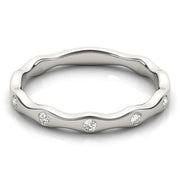 Bezel Set Stackable Half Eternity Ring in Gold & Platinum