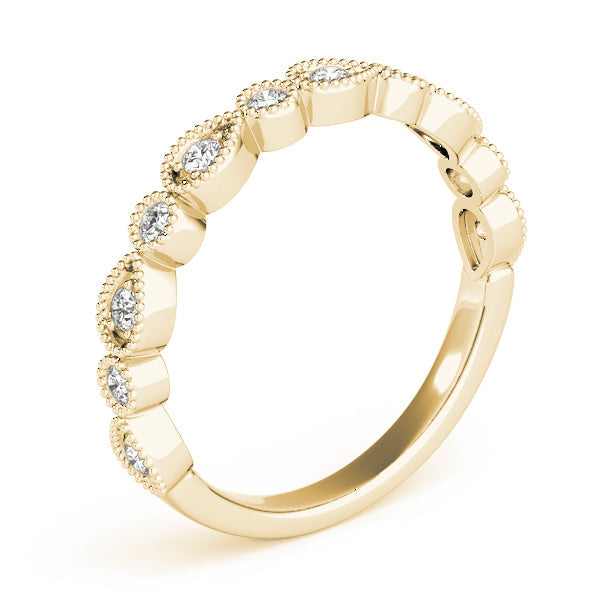 Alternating Pear & Round Diamond Half Eternity Ring in Gold & Platinum