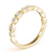 Alternating Pear & Round Diamond Half Eternity Ring in Gold & Platinum