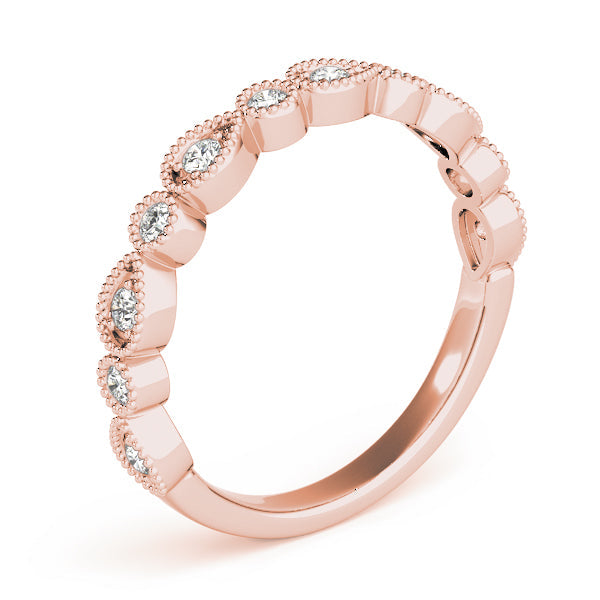 Alternating Pear & Round Diamond Half Eternity Ring in Gold & Platinum