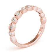 Alternating Pear & Round Diamond Half Eternity Ring in Gold & Platinum